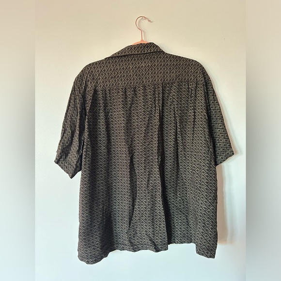Dark Grey Patterned Button Up - Picture 5 of 5